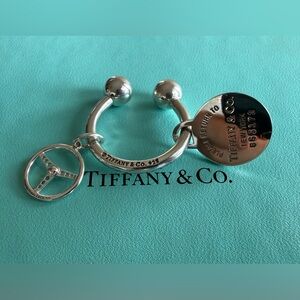Tiffany&Co. Round Tag Key Ring with Rare Paloma Picasso Steering Wheel Charm
